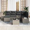 vidaXL Garten-Sofa-Set mit Kissen mit Speicher 6 pcs Grau Poly-Rattan 3355808 Bild 3