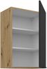 Küchen Hängeschrank 50 cm ARIA Schwarz ultra matt + Eiche Artisan matt, hochwertige Fronten mit Anti Fingerprint Beschichtung Küchenzeile Küchenblock Bild 3