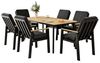 MeXo Gartenlounge-Set Garten Essgruppe für 6 Personen, (Gartenmöbel-Set aus Aluminium, 7-tlg, mit ergonomischen Sesseln inkl. Kissen), Belastbarkeit pro Sitzplatz 140 kg Bild 4