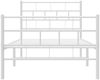 vidaXL Bettgestell mit Kopf- und Fußteil, Metall, Weiß, 100x190 cm Bild 5