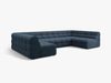 Micadoni Panorama-Sofa Kendal 7-Sitzer Strukturierter Stoff Marineblau Bild 2