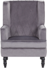 Sessel Samtstoff grau plus Hocker SANDSET Bild 5