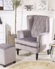 Sessel Samtstoff grau plus Hocker SANDSET Bild 3