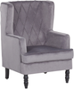 Sessel Samtstoff grau plus Hocker SANDSET Bild 4