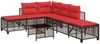 vidaXL 3-teiliges Ecksofa-Set für den Garten mit Kissen, braun, Polyrattan 365451 Bild 2