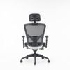 Dmora Stuhl mit Rädern Asterio, Executive-Netzsessel mit Armlehnen, ergonomischer Bürositz, 68x66h120/130 cm, Schwarz Bild 5