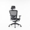 Dmora Stuhl mit Rädern Asterio, Executive-Netzsessel mit Armlehnen, ergonomischer Bürositz, 68x66h120/130 cm, Schwarz Bild 4