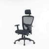 Dmora Stuhl mit Rädern Asterio, Executive-Netzsessel mit Armlehnen, ergonomischer Bürositz, 68x66h120/130 cm, Schwarz Bild 2