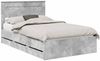 vidaXL Bettrahmen mit Kopfteil Beton Grau 135 x 190 cm Ingenieurs Holz 3409855 Bild 2