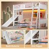 Hochbett mit LED-Beleuchtung, Rutsche, Regal, Rausfallschutz und Trittleiter, 90x200 cm, Kinderbett, Kiefer Bild 4