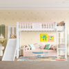 Hochbett mit LED-Beleuchtung, Rutsche, Regal, Rausfallschutz und Trittleiter, 90x200 cm, Kinderbett, Kiefer Bild 2