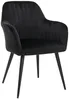 Vente-unique - ELEANA Stuhl SamtStoff Schwarz - B 59 cm x H 82 cm x L 58 cm Bild 3