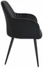 Vente-unique - ELEANA Stuhl SamtStoff Schwarz - B 59 cm x H 82 cm x L 58 cm Bild 4