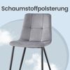 Küchenstühle gepolstert, Esszimmerstühle Samt, moderner Sessel mit verstellbaren Füßen, für Wohnzimmer, 6er Set, grau Bild 4