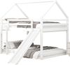 Doppelbett Kinderbett Hausbett Etagenbett mit Rutsche und Leiter, Kinderzimmer Hoch-Doppel-Stockbett, Weiß, 140x200cm Bild 4