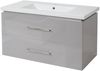 Premium Waschbecken + Unterschrank HWC-D16, Waschbecken Waschtisch, hochglanz 90cm ~ grau Bild 2