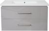 Premium Waschbecken + Unterschrank HWC-D16, Waschbecken Waschtisch, hochglanz 90cm ~ grau Bild 3
