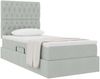 vidaXL Aufbewahrungsbett mit Matratze Hellgrau 90 x 190 cm Samt 3372057 Bild 3