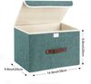 Faltbare Aufbewahrungsbox Aufbewahrung Deckel Stoff 38x25x25 cm 2er Set Aqua Bild 2