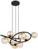 LED Hängeleuchte, schwarz Glas amber H 120 cm Bild 5