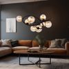 LED Hängeleuchte, schwarz Glas amber H 120 cm Bild 2