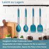 Küchenhelfer Set Silikon Pfannenwender Kochlöffel Edelstahlgriff Schwarz Bild 5