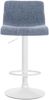 Barhocker PESAN - Stoff Blau 39x36x84 cm Weiß | Barstuhl Höhenverstellbar Mit Lehne Drehbar Tresenhocker Tresenstuhl Kneipenhocker Kneipenstuhl Bild 4