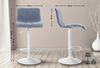 Barhocker PESAN - Stoff Blau 39x36x84 cm Weiß | Barstuhl Höhenverstellbar Mit Lehne Drehbar Tresenhocker Tresenstuhl Kneipenhocker Kneipenstuhl Bild 2