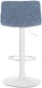 Barhocker PESAN - Stoff Blau 39x36x84 cm Weiß | Barstuhl Höhenverstellbar Mit Lehne Drehbar Tresenhocker Tresenstuhl Kneipenhocker Kneipenstuhl Bild 5