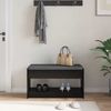 vidaXL Flurbank mit Kissen mit Regal Schwarze Eiche 83 x 38 x 45 cm 891577 Bild 4