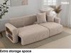 MEBLINI Schlafcouch mit Bettkasten - 238 x 142 x 73 cm - Beige Cordstoff - SOLARIS - Kleines Ecksofa mit Schlaffunktion - Sofa mit Relaxfunktion und Kissen - Kleine Couch L-Form - Eckcouch Bild 4