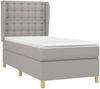 Boxspringbett mit Matratze Stoff Hellgrau 90x190 cm, Härtegrad: H2 [3128805] Bild 3