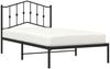 vidaXL Bettgestell mit Kopfteil Metall Schwarz 100x190 cm 373783 Bild 3
