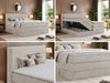 Boxspringbett TILION KING, Doppelbett 140 x 200 cm mit Stauraum & 7-Zonen Multipocket Matratze, inkl. Topper T25 - H4, Cord-Stoff Beige Bild 2