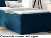 MEBLINI Kinderbett mit Bettkasten MINO 1 80x200 Rechts – H3/Blau Samt Gepolstert Einzelbett mit Matratze - Polsterbett mit Stauraum - Bett mit Kopfteil – Stauraumbett Bild 4