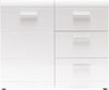 Kommode, Sideboard 'Adana' mit 1 Türen / 3 Laden, Weiß Hochglanz, ca. 96 x 86 x 39 cm Bild 2