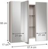 Badspiegelschrank Majest Cashmere 67.4 x 68 cm mit 3 Spiegeltüren Vicco Bild 2