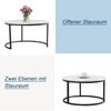 2er-Set runder Couchtisch aus MDF mit Metallrahmen & Nestfunktion, Ø80 cm + Ø60 cm, Schwarz Bild 5