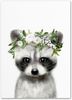 Poster Kinder Tiere mit Blumenkranz Hase Panda und Koala Bär als Deko Print ohne Rahmen - 70x100cm / 1 Bild 3