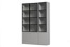 Vitrine Basic aus Kiefernholz, modern, 4 Türen mit Glas, hellgrau, push-to-open, soft-close Bild 4