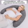 Amilian Stillkissenbezug 170 cm - Kissenbezug für Schwangerschaftskissen, Seitenschläferkissen, weicher und pflegeleichter Bezug - ideal als Ersatzbezug Bild 4