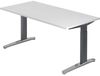 'XB16' Schreibtisch, C-Fuß, poliert, 160x80 cm, Weiß / Graphit Bild 1