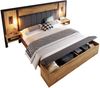 Polsterbett 180×200 cm mit Bettbank (Bettkasten), LED-Leselampen & USB/Type-C, Eiche Bild 5