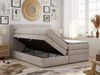 Boxspringbett mit Kopfteil und Topper, Polsterbett - LUKA-KING - 120x200cm - Beige Stoff - H3 Bild 2