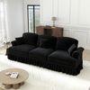 Cloud Ecksofa modular L-Form, Schlafsofa, Samt, abnehmbarer Rüschenfaltenrock,272cm×83.5cm×93cm,Schwarz Bild 5