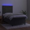 vidaXL Boxspringbett mit Matratze & LED Dunkelgrau 90x190 cm Samt 3136336 Bild 4