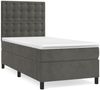 vidaXL Boxspringbett mit Matratze & LED Dunkelgrau 90x190 cm Samt 3136336 Bild 3