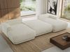 XXL Wohnlandschaft RINA U-Form 360 cm breit, Sofa mit Schlaffunktion & DL-Mechanismus, Wellenfederung, modern freistehend - Creme Schenille glatt Bild 4
