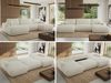 XXL Wohnlandschaft RINA U-Form 360 cm breit, Sofa mit Schlaffunktion & DL-Mechanismus, Wellenfederung, modern freistehend - Creme Schenille glatt Bild 2