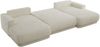 XXL Wohnlandschaft RINA U-Form 360 cm breit, Sofa mit Schlaffunktion & DL-Mechanismus, Wellenfederung, modern freistehend - Creme Schenille glatt Bild 5